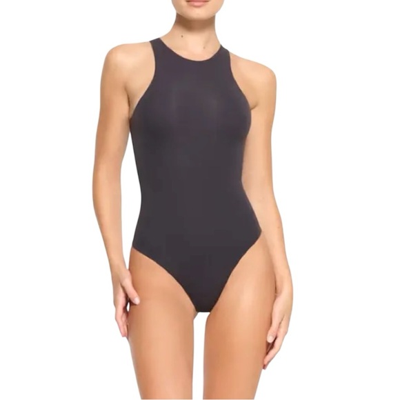 SKIMS Fits Everybody NEW High Neck Bodysuit Onyx Size XS New With Tag - Picture 1 of 13